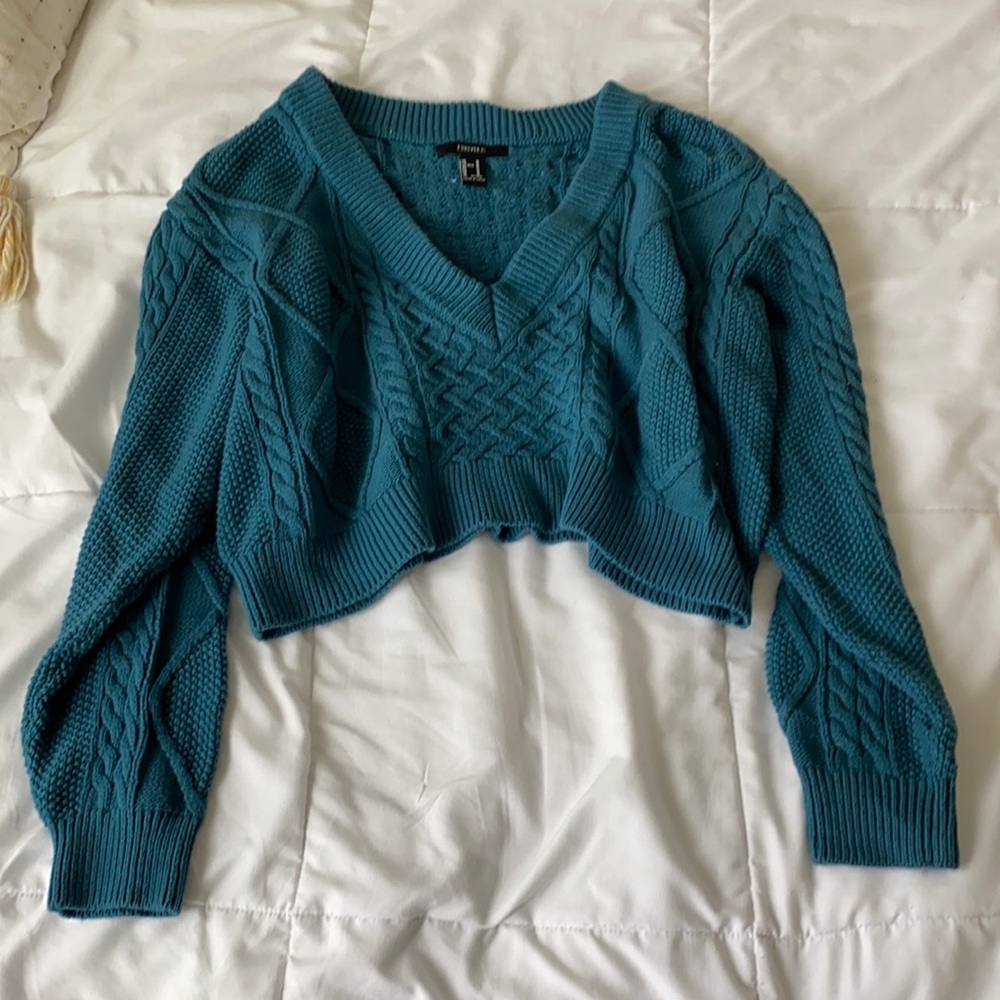 Blue cropped sweater